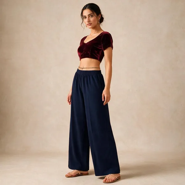 Avasthita_Flared_Women_Dark_Blue_Trousers