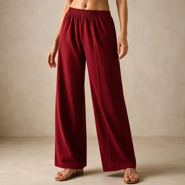 Avasthita_Loose_Fit_Women_Red\_Dark_Blue_Trousers