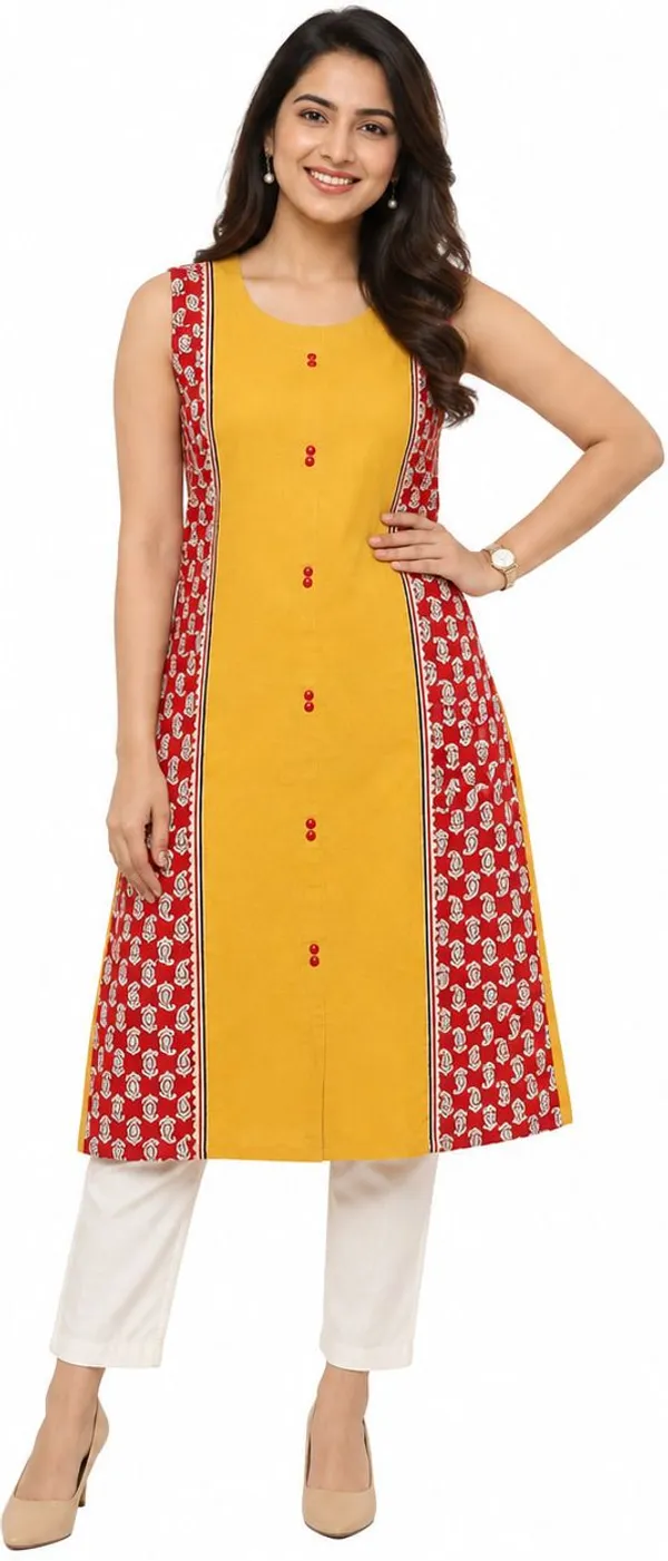 avasthita_Women_Colorblock_Ethnic_Dress_Kurta_(Yellow\_Red)