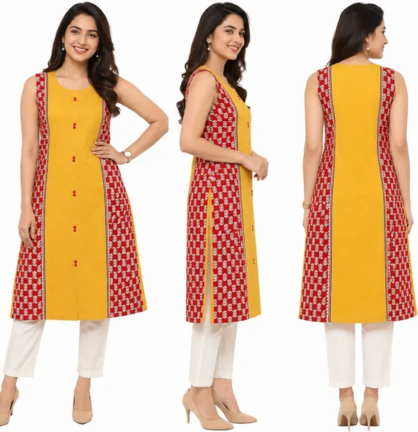 avasthita_Women_Colorblock_Ethnic_Dress_Kurta_(Yellow\_Red)