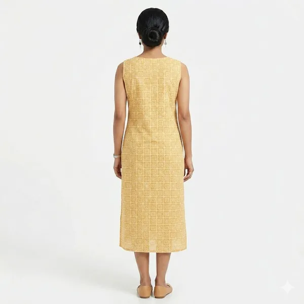 avasthita_Women_Geometric_Print_Straight_Kurta_(Yellow)
