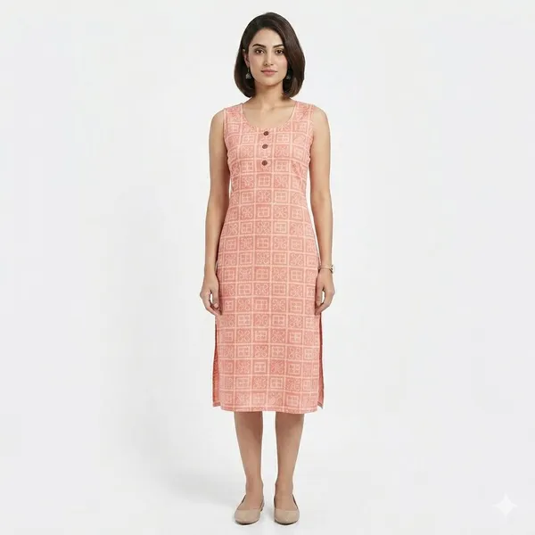 avasthita_Women_Geometric_Print\_Printed_Straight_Kurta_(Peach)