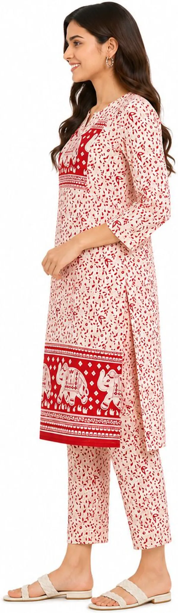 avasthita_Women_Printed\_Animal_Print_Ethnic_Dress_Kurta_(Red)