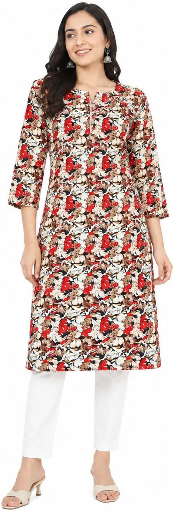 avasthita_Women_Floral_Print\_Printed_Straight_Kurta_(Black\_Red)