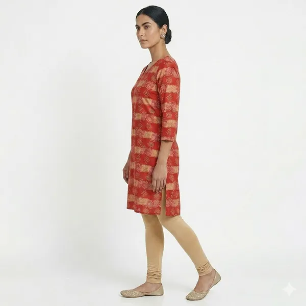 avasthita_Women_Printed\_Striped\_Geometric_Print\_Paisley_Straight_Kurta_(Red\_Gold)
