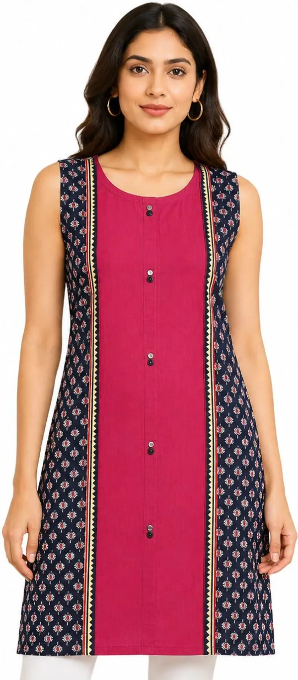 avasthita_Women_Geometric_Print\_Solid_Ethnic_Dress_Kurta_(Red)