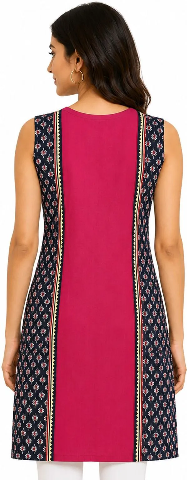 avasthita_Women_Geometric_Print\_Solid_Ethnic_Dress_Kurta_(Red)