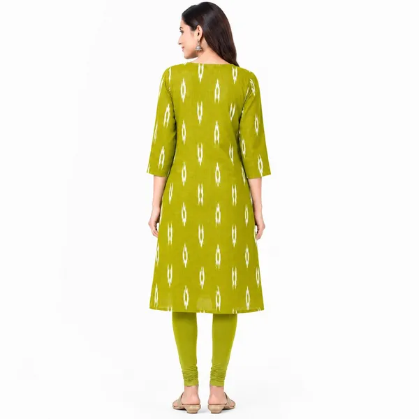 avasthita_Women_Ikat\_Printed_Straight_Kurta_(Green)
