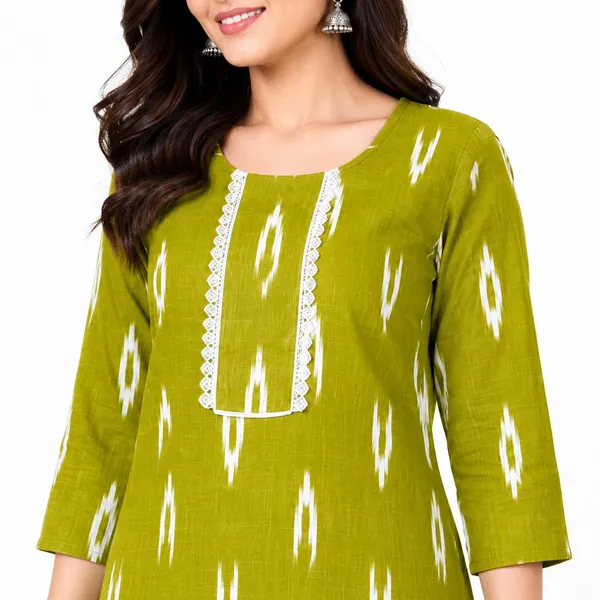 avasthita_Women_Ikat\_Printed_Straight_Kurta_(Green)