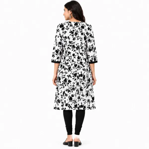 avasthita_Women_Floral_Print\_Printed_Straight_Kurta_(White\_Black)