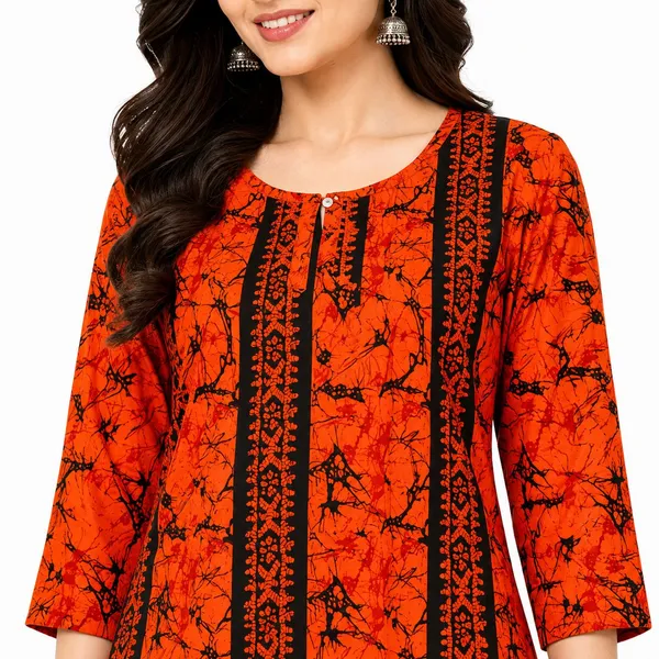 avasthita_Women_Printed\_Striped_Straight_Kurta_(Orange\_Black)