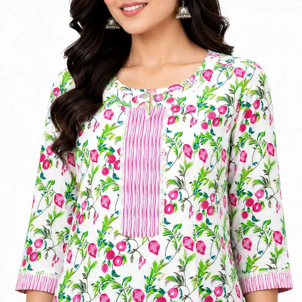 avasthita_Women_Floral_Print\_Striped_Straight_Kurta_(White)