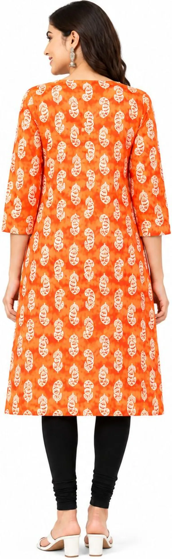 avasthita_Women_Geometric_Print_Straight_Kurta_(Orange)