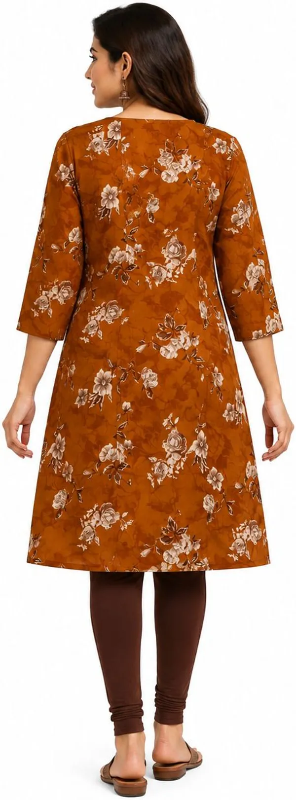 avasthita_Women_Floral_Print_Straight_Kurta_(Brown)