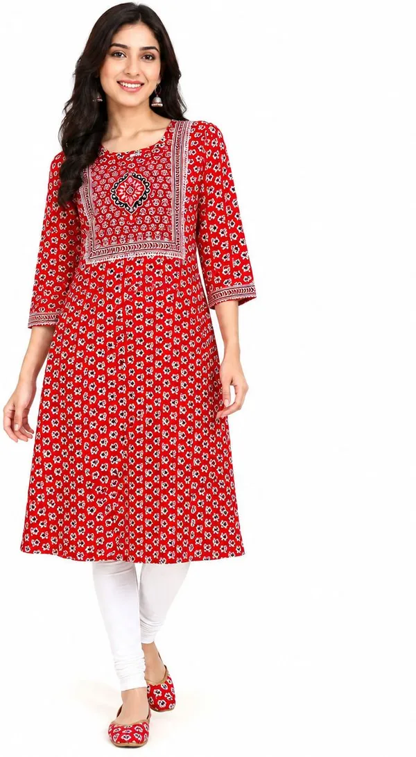 avasthita_Women_Geometric_Print\_Printed_Straight_Kurta_(Red)