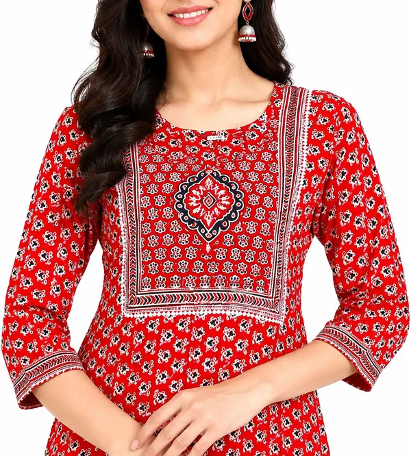 avasthita_Women_Geometric_Print\_Printed_Straight_Kurta_(Red)