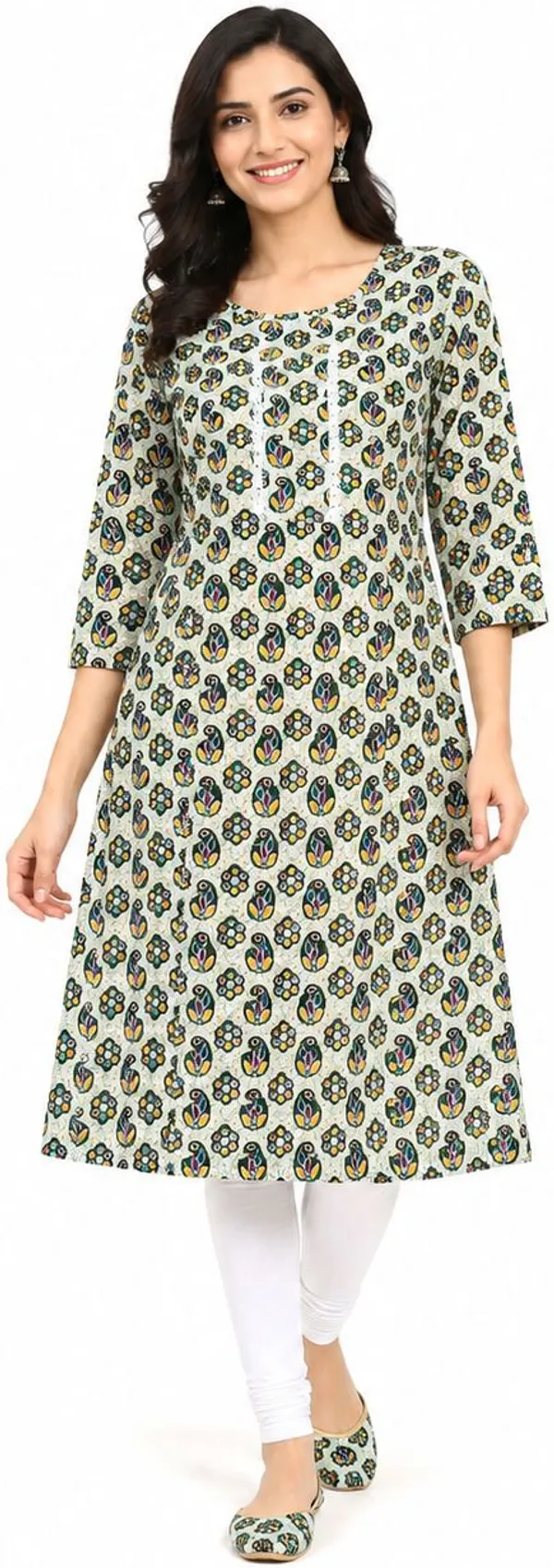 avasthita_Women_Printed\_Floral_Print_Straight_Kurta_(Off_White)
