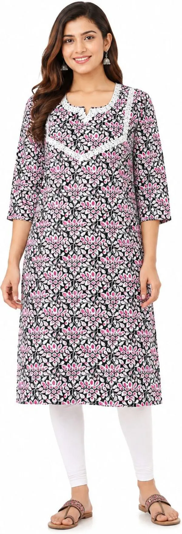 avasthita_Women_Floral_Print\_Printed\_Embellished_Straight_Kurta_(Multicolor)