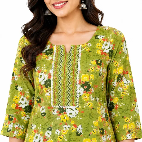 avasthita_Women_Floral_Print\_Printed_Straight_Kurta_(Light_Green)