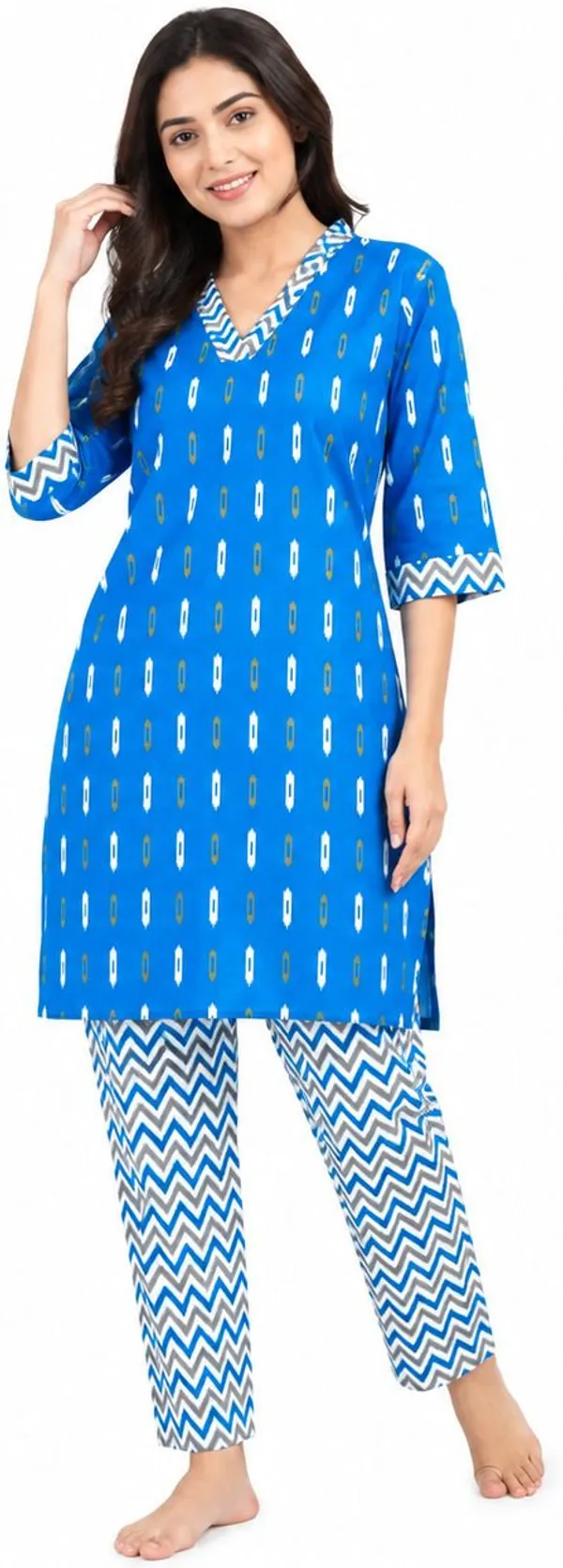 avasthita_Women_Geometric_Print_Straight_Kurta_(Blue)