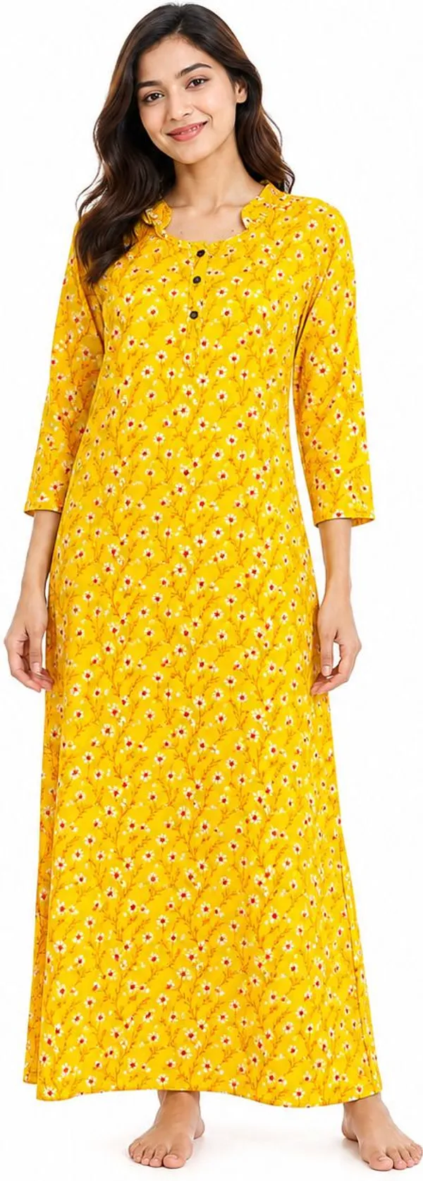 avasthita_Women_Nightdress_(Yellow)