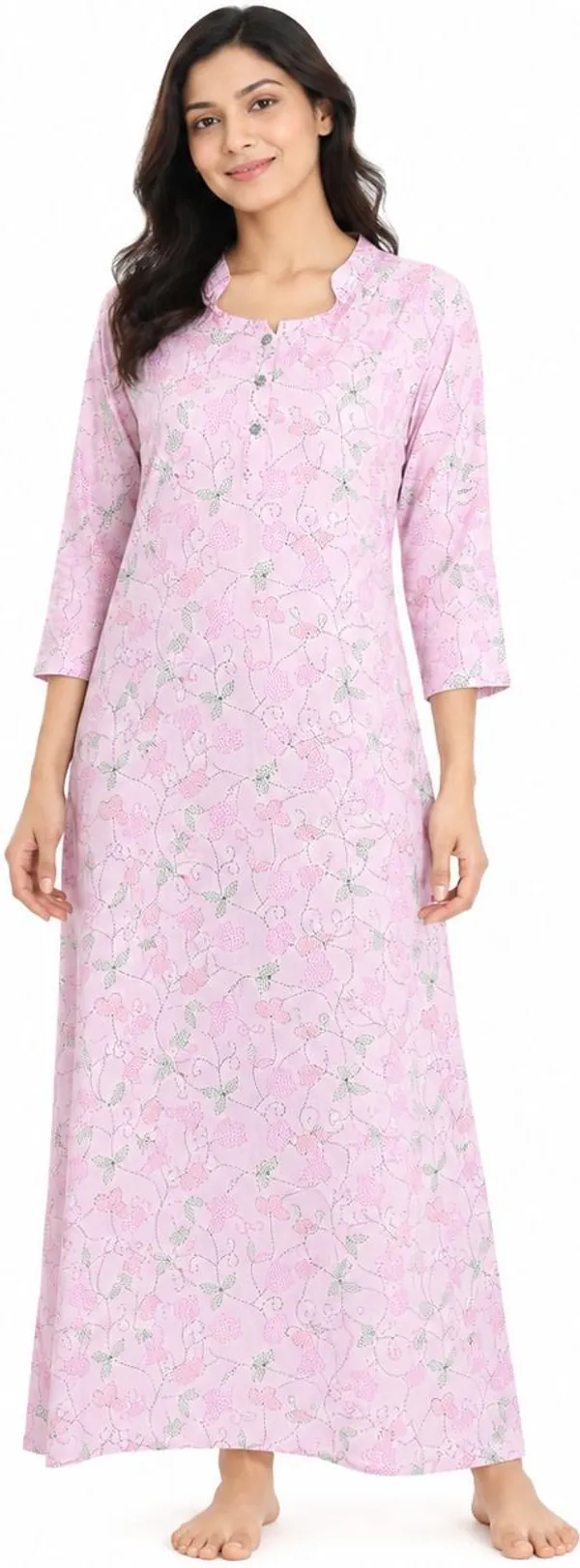 avasthita_Women_Nightdress_(Pink\_Green)
