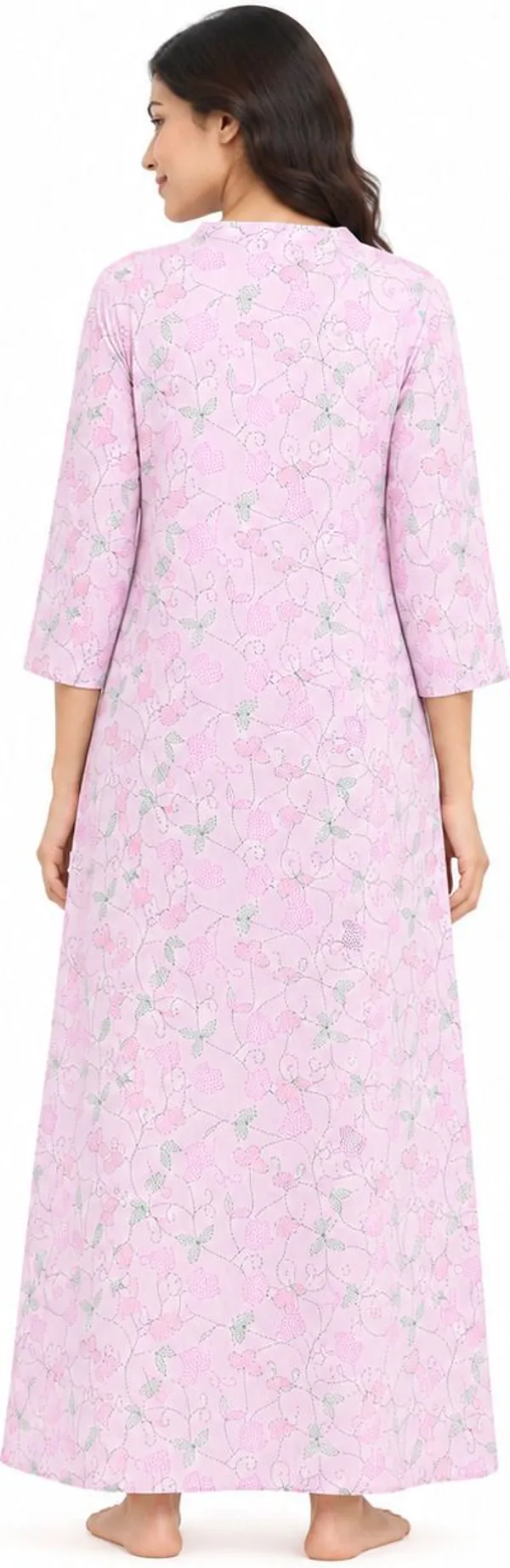 avasthita_Women_Nightdress_(Pink\_Green)