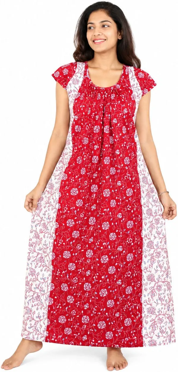 avasthita_Women_Nightdress_(Red\_White)
