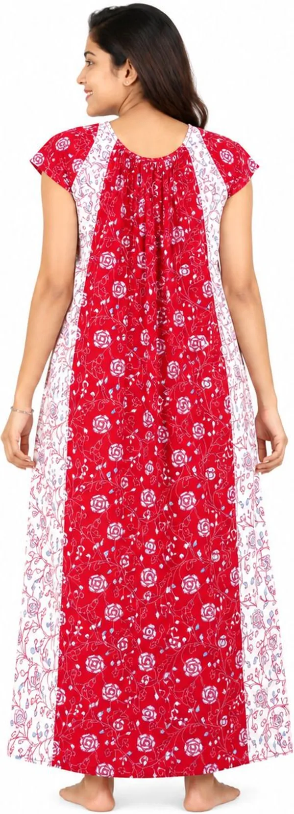 avasthita_Women_Nightdress_(Red\_White)