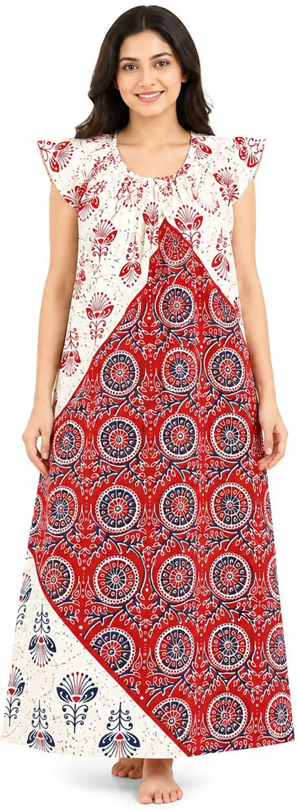 avasthita_Women_Nighty_(White\_Red)
