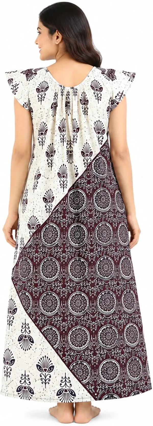 avasthita_Women_Nighty_(Brown\_White)