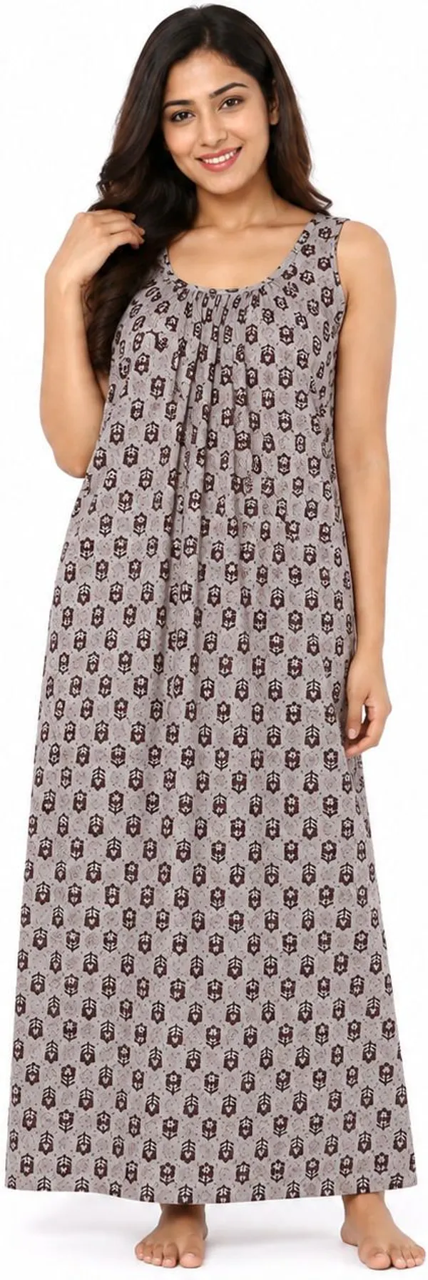 avasthita_Women_Nighty_(Grey\_Brown)