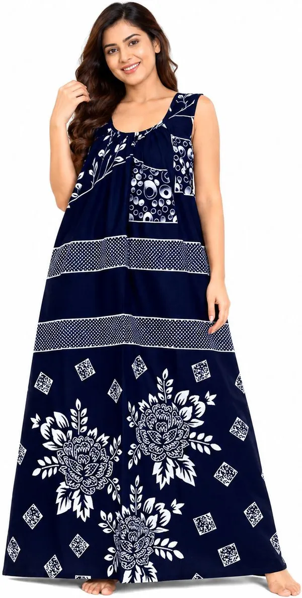 avasthita_Women_Nighty_(Dark_Blue)