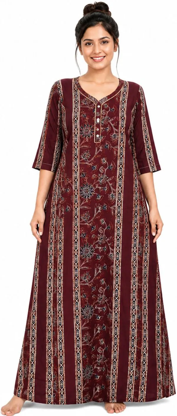 avasthita_Women_Nightdress_(Brown)