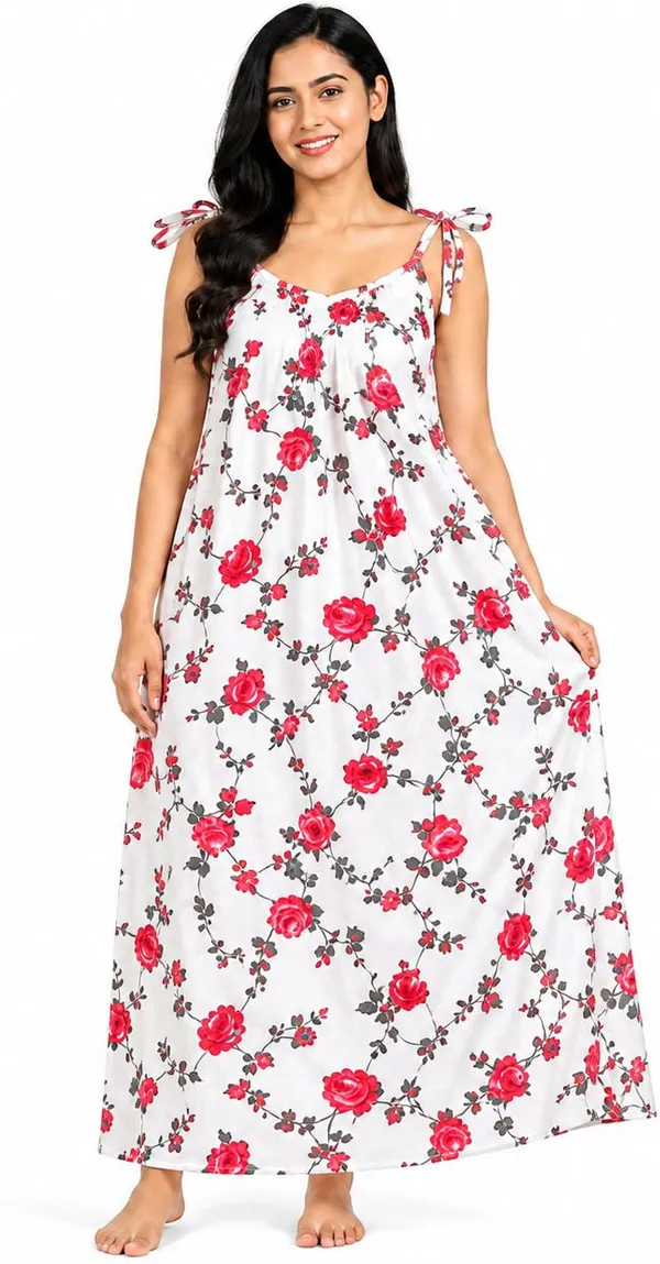 avasthita_Women_Nightdress_(Red\_White)