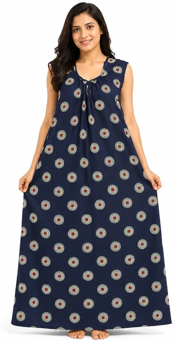 avasthita_Women_Nighty_(Dark_Blue)