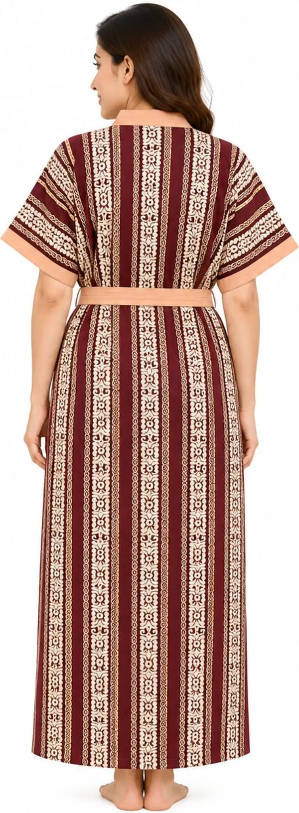 avasthita_Women_Nighty_(Maroon\_Beige)