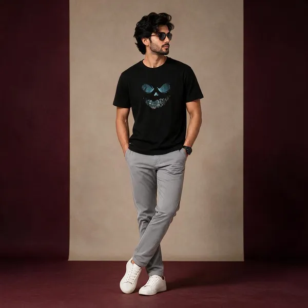Avasthita_Printed\_Graphic_Print_Men_Crew_Neck_Black_T-Shirt