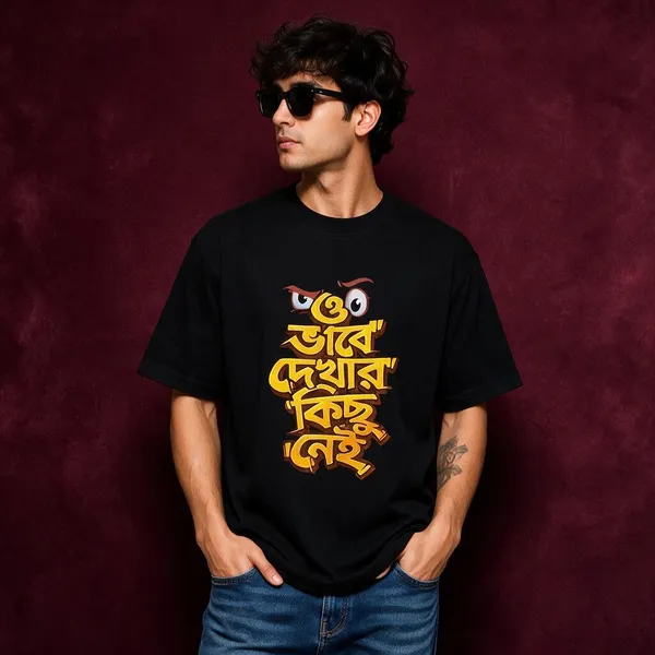 Avasthita_Graphic_Print_Men_Round_Neck_Black\_Yellow_T-Shirt