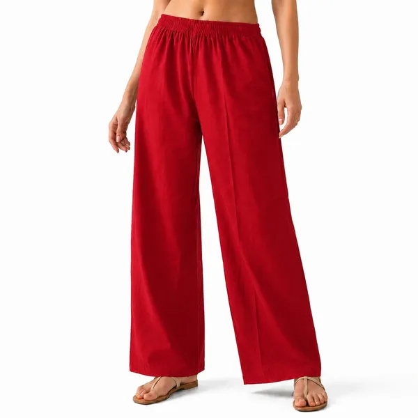avasthita_Flared_Women_Red_Trousers_()