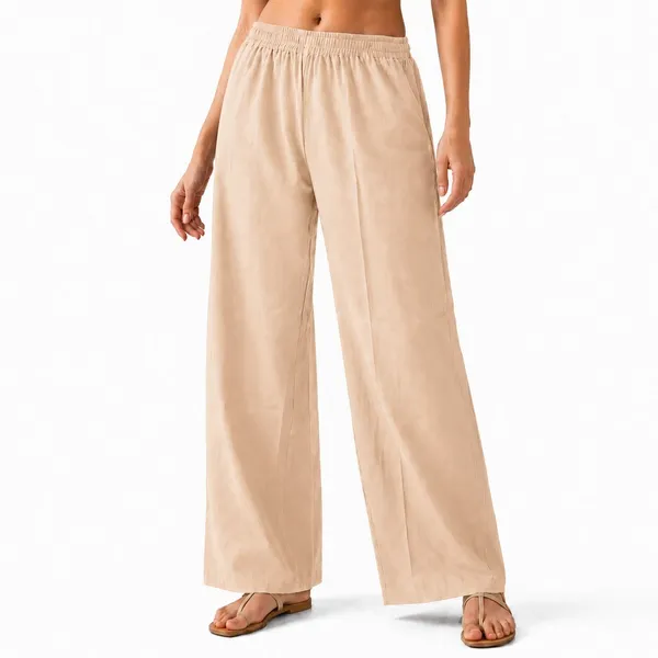 avasthita_Flared_Women_Beige_Trousers