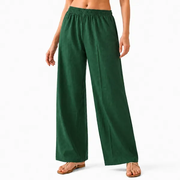 avasthita_Flared_Women_Dark_Green_Trousers