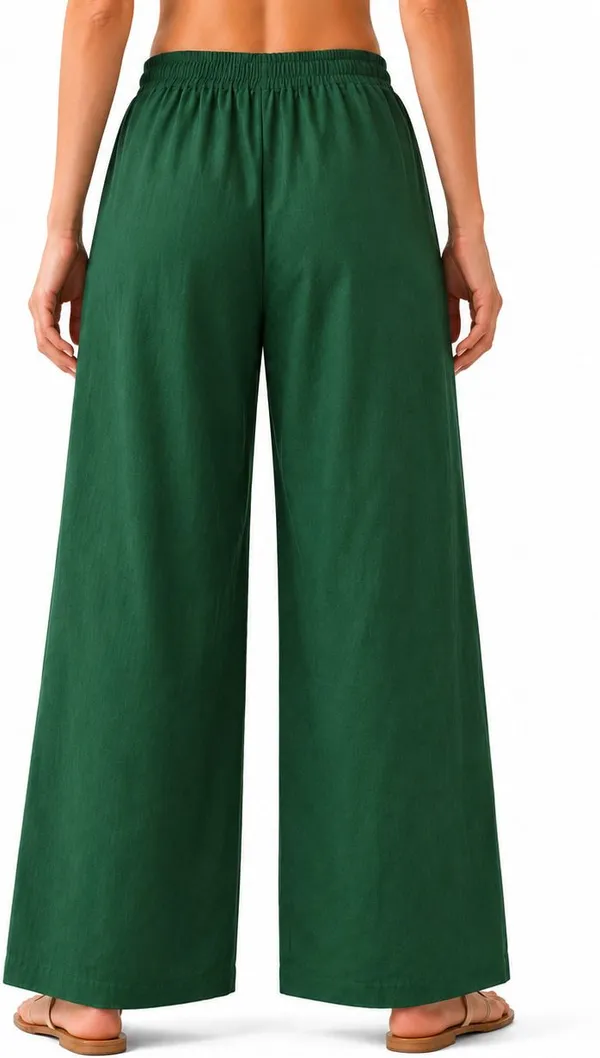 avasthita_Flared_Women_Dark_Green_Trousers