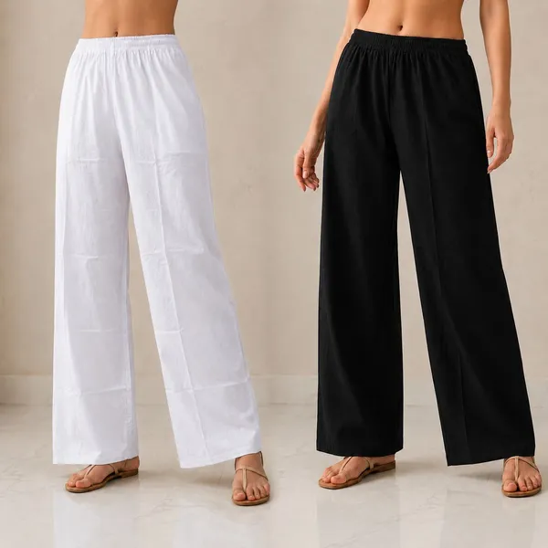 avasthita_Loose_Fit_Women_White\_Black_Trousers_()