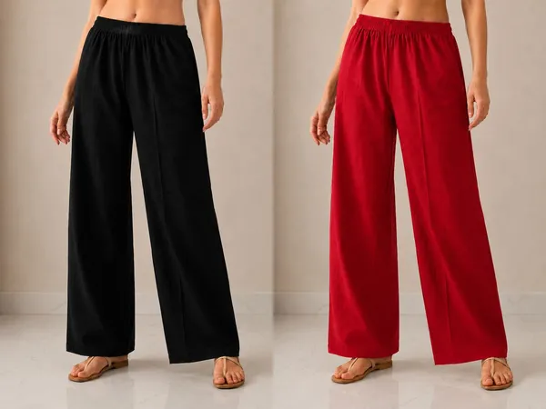 avasthita_Loose_Fit_Women_Black\_Red_Trousers