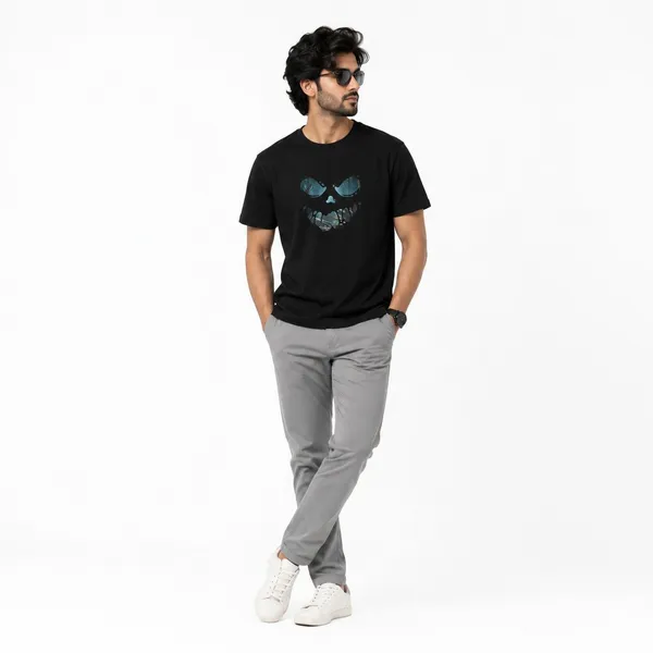 avasthita_Printed\_Graphic_Print_Men_Crew_Neck_Black_T-Shirt