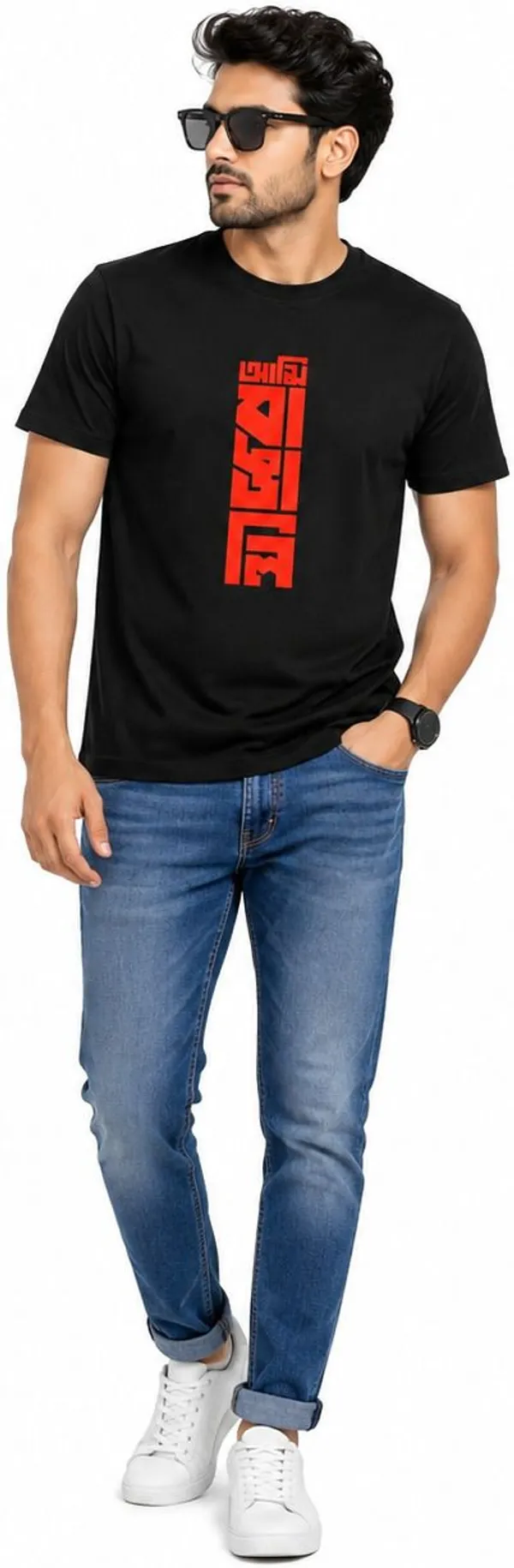 avasthita_Graphic_Print\_Typography\_Solid_Men_Round_Neck_Black\_Red_T-Shirt