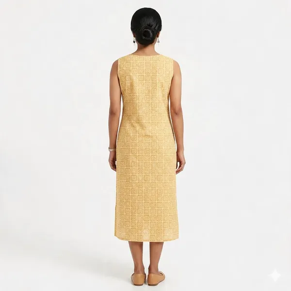 Avasthita_Women_Geometric_Print_Straight_Kurta_(Yellow)