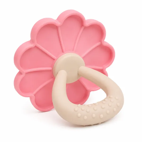 Pink_Flower_Shaped_Teether_Pacifier_for_Babies