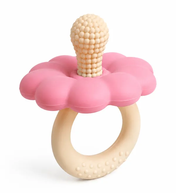 Pink_Flower_Shaped_Teether_Pacifier_for_Babies
